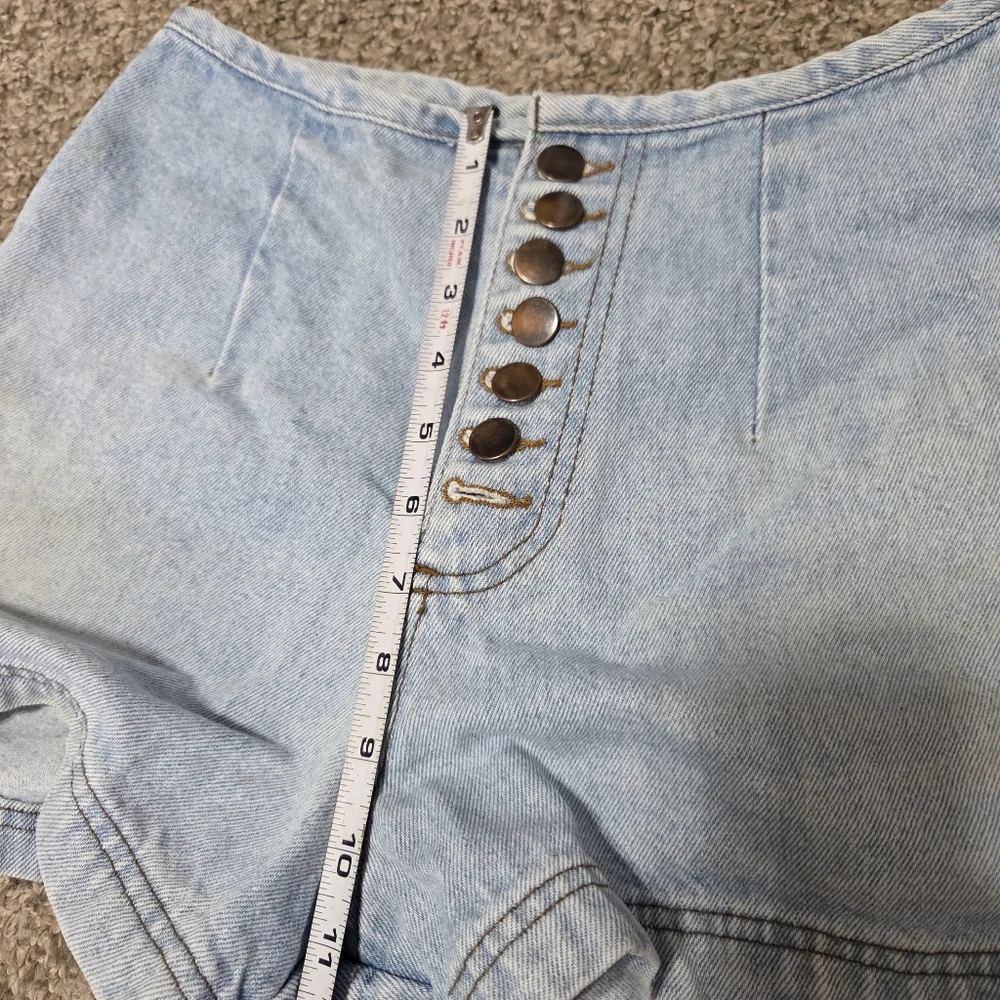 Vintage 90's Pleated Denim Shorts‎ Button Fly Mom Shorts True Blue Size 24